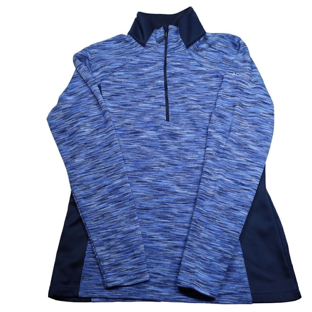 Columbia Athletic Pullover Womens Size Large Blue Heather‎ 1/4 Zip Jacket